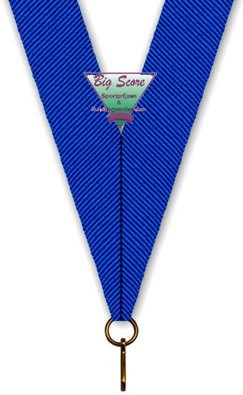 Medaillehalslint breed Blauw